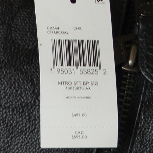 New COACH Signature Monogram Charcoal Backpack (Limited-Edition) main image 7